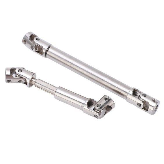 ড্রাইভ শ্যাফ্ট সেট, সিএনসি স্টিল সিলভার 2pcs আরসি সেন্টার ড্রাইভশ্যাফ্ট অ্যাক্সিয়াল এসসিএক্স 24 জেটি 1/24 ক্রলার গাড়ির জন্য টেকসই